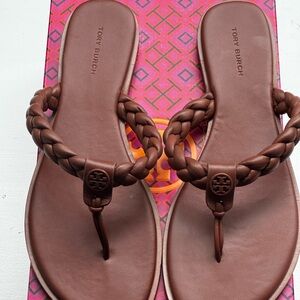 Tory Burch Braided Benton Leather Sandal  size 8.5